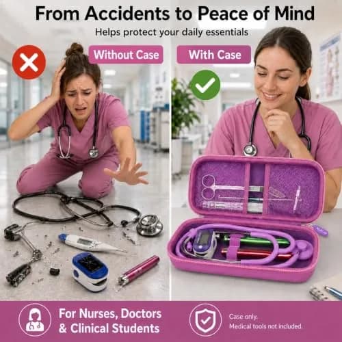 ALKOO Stethoscope Case for 3M Littmann Classic III/Cardiology IV, Violet | Hard Shell Protection for Professionals thumbnail 6