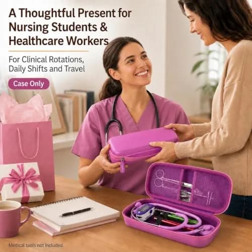 ALKOO Stethoscope Case for 3M Littmann Classic III/Cardiology IV, Violet | Hard Shell Protection for Professionals thumbnail 8