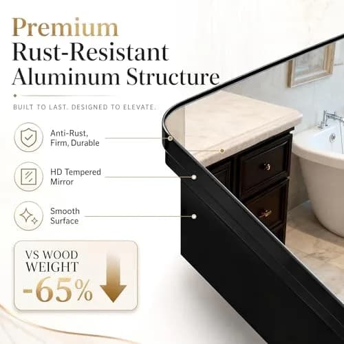 GoTiling 16x24 Black Medicine Cabinet with Mirror | Recessed & Surface Mount, Modern Design thumbnail 7