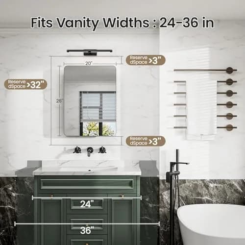 GoTiling 20x26 Black Medicine Cabinet with Mirror | Recessed & Surface Mount, Modern Design thumbnail 8