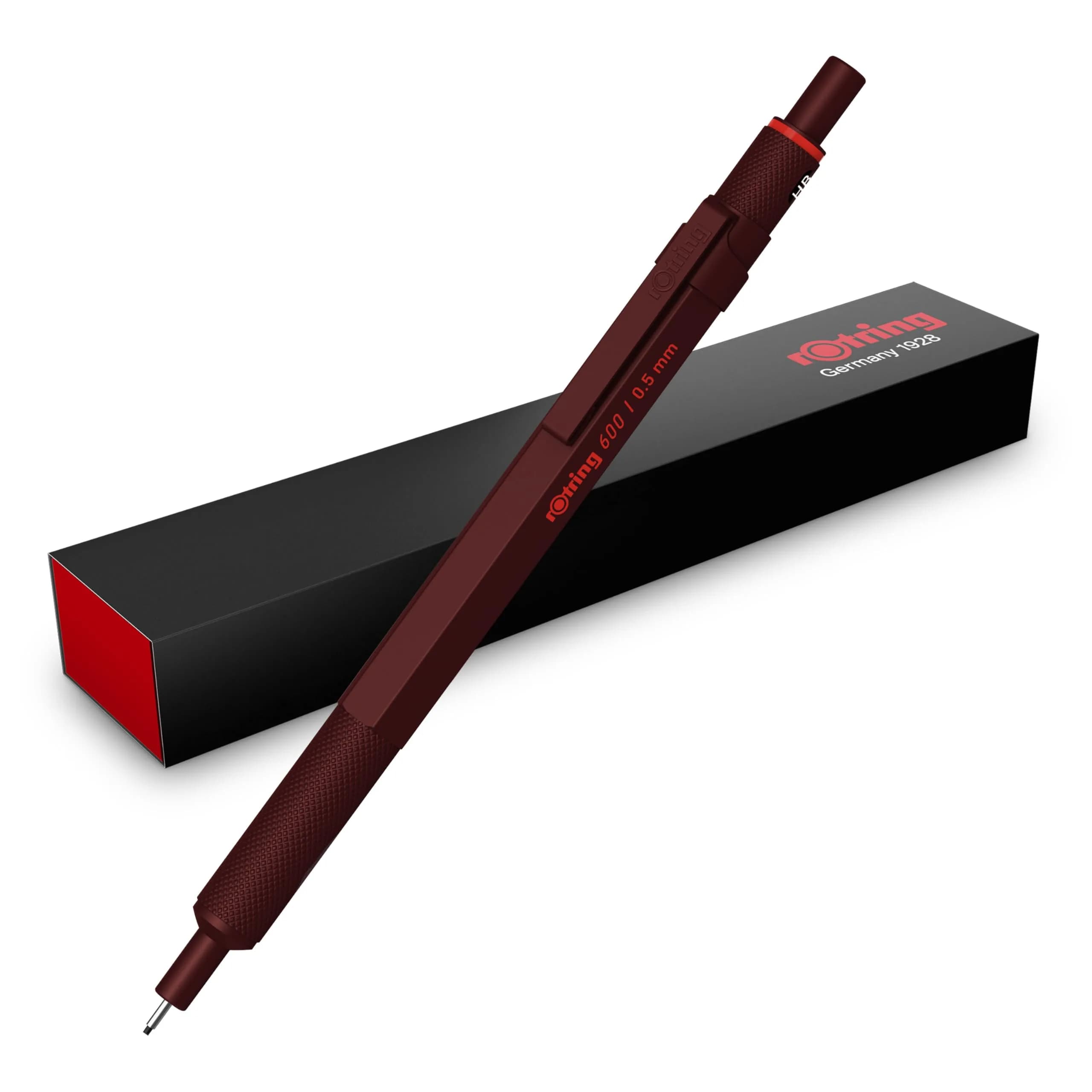 Rotring 600 Full-Metal Body 0.7mm Mechanical Pencil, Black, for Precise Ruler-Based Drawing | Hexagonal Barrel Prevents Sliding - main product image