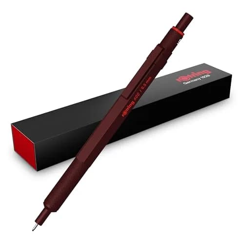 Rotring 600 Full-Metal Body 0.7mm Mechanical Pencil, Black, for Precise Ruler-Based Drawing | Hexagonal Barrel Prevents Sliding thumbnail 1