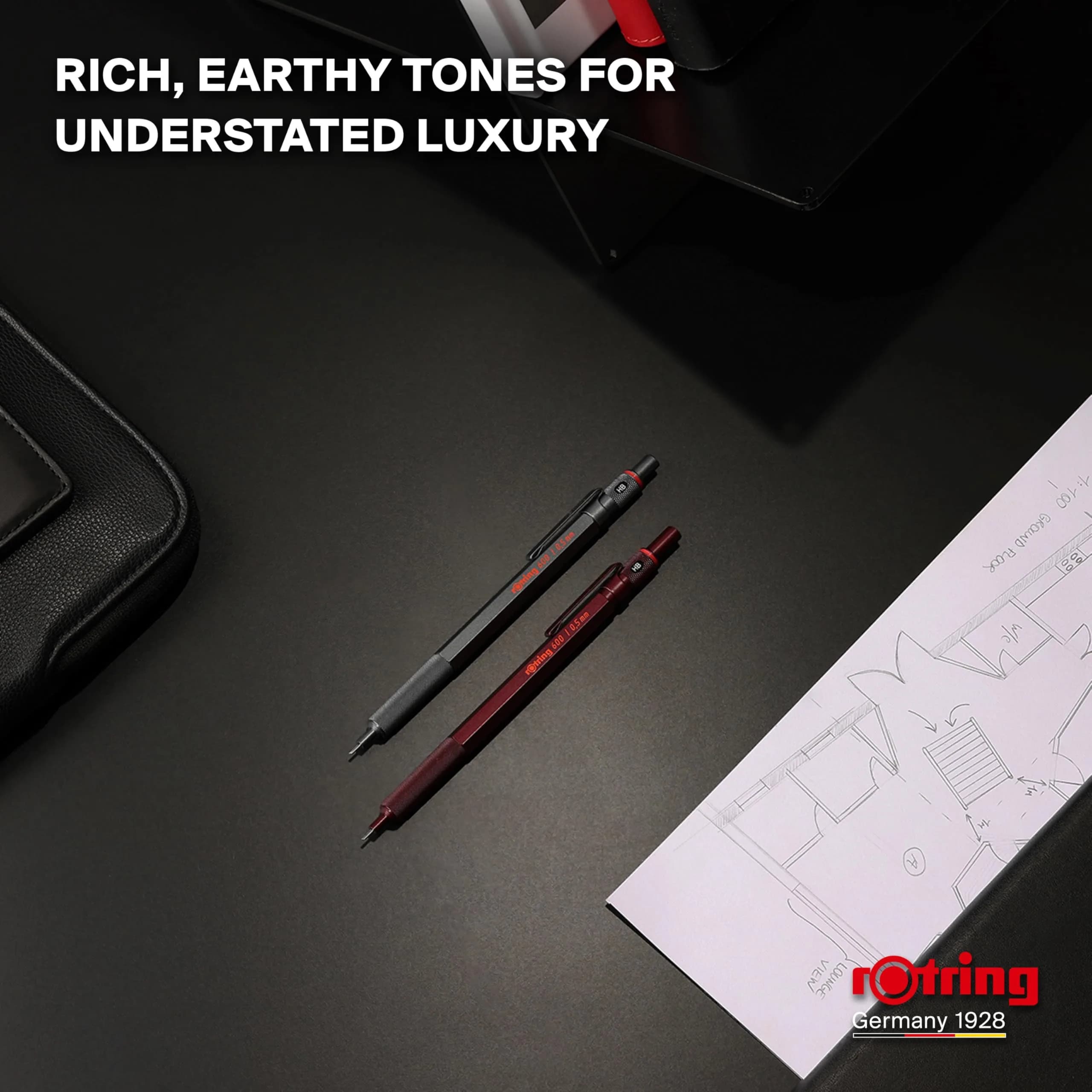 Rotring 600 Full-Metal Body 0.7mm Mechanical Pencil, Black, for Precise Ruler-Based Drawing | Hexagonal Barrel Prevents Sliding - view 8
