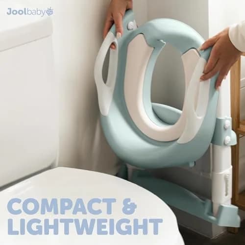 Jool Baby Potty Training Seat with 2 Step Ladder | Adjustable Height, Splash Guard, Foldable (Aqua) thumbnail 7