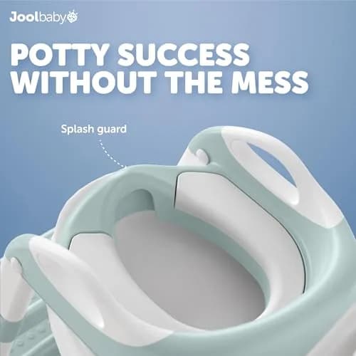 Jool Baby Potty Training Seat with 2 Step Ladder | Adjustable Height, Splash Guard, Foldable (Aqua) thumbnail 3