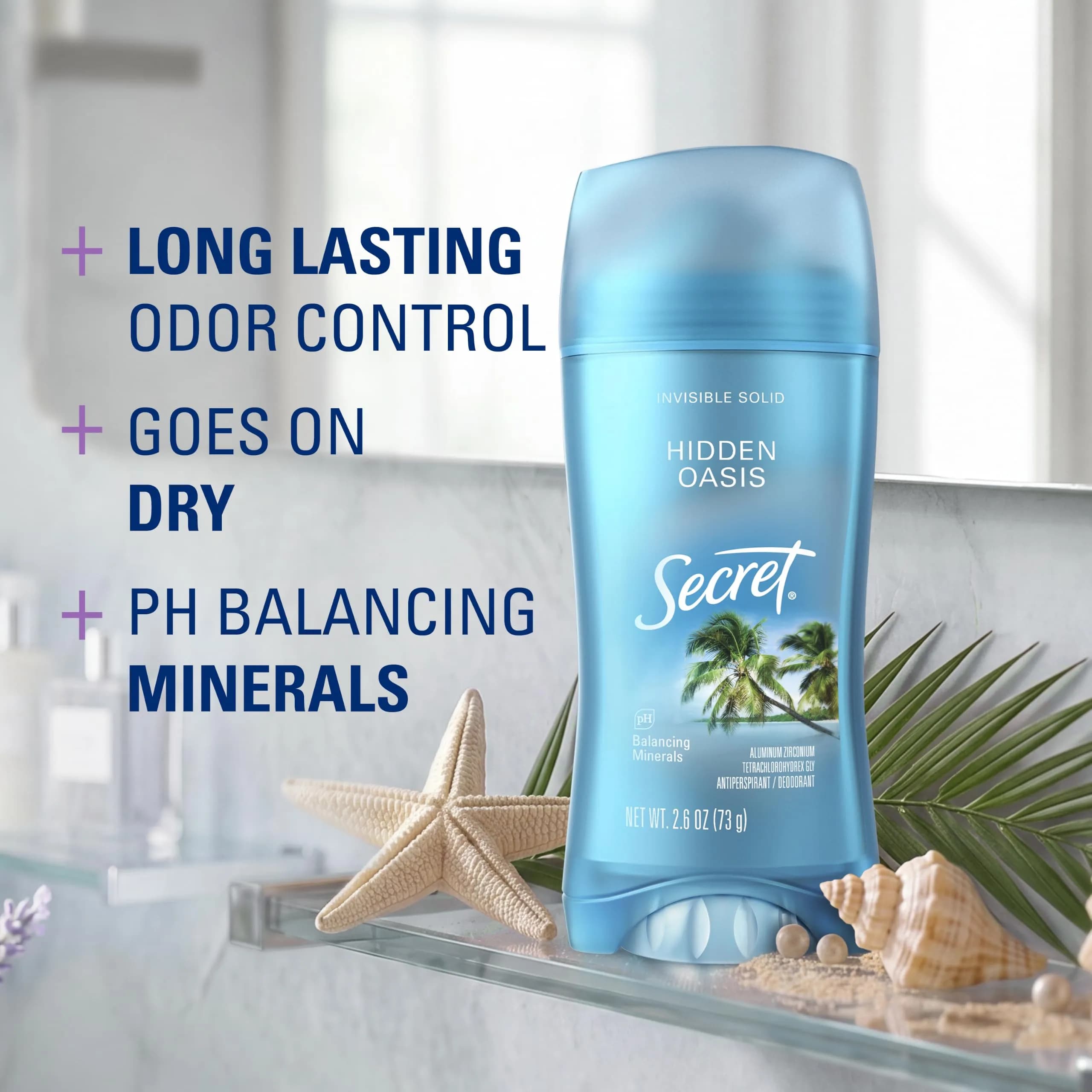 Secret Fresh Antiperspirant Deodorant for Women, Hidden Oasis Scent, 72hr Protection, 2.6 oz - view 2