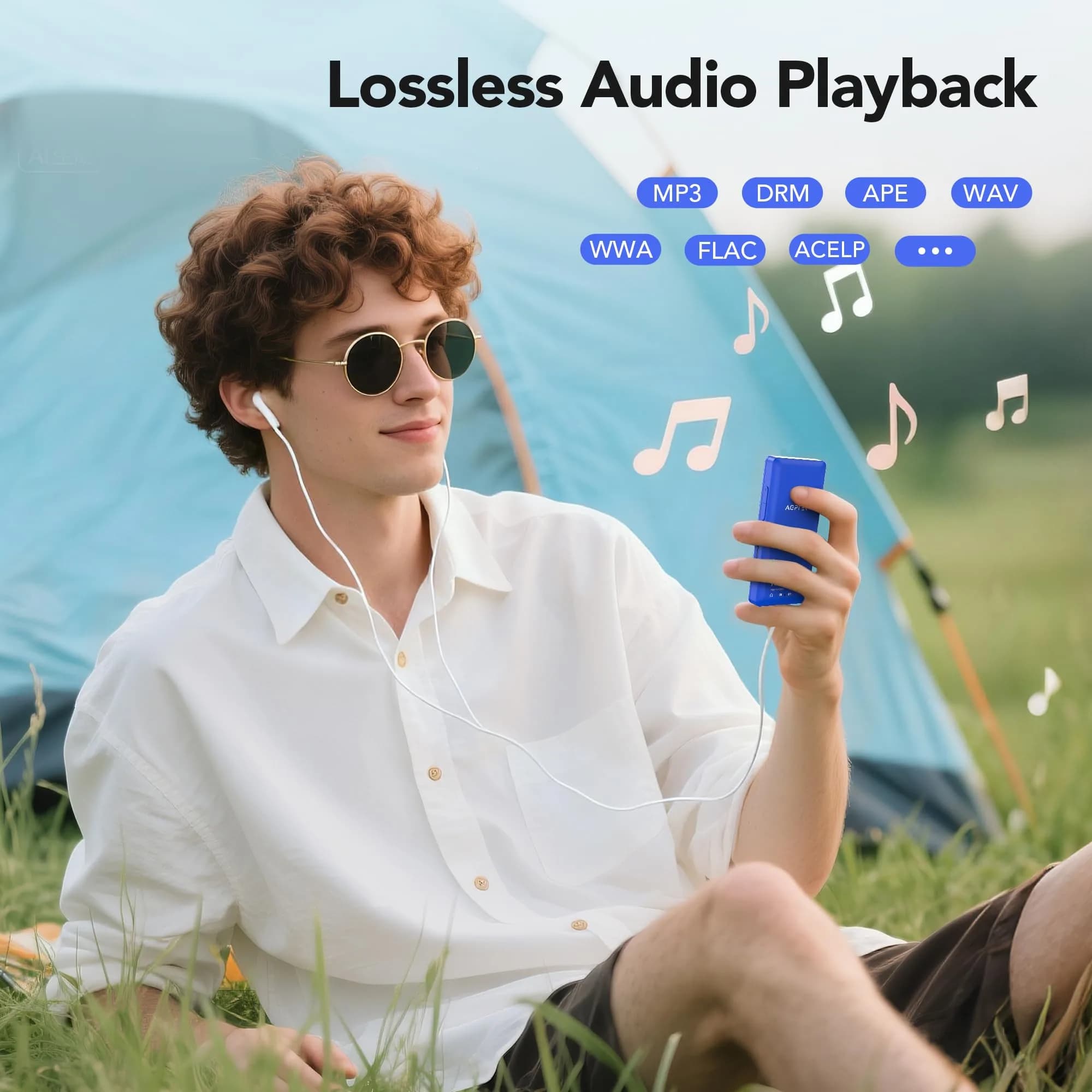 AGPTEK A02S MP3 Player 64GB Deep Blue | 70-Hour Playback Lossless Sound - view 4
