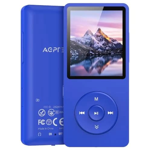 AGPTEK A02S MP3 Player 16GB Black | 70-Hour Playback Lossless Sound — Deep blue / 64GB