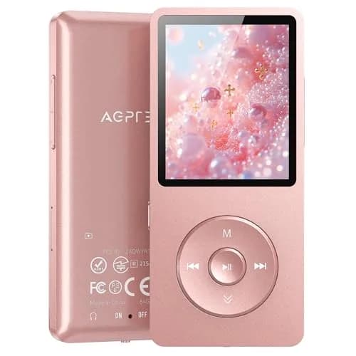AGPTEK A02PL MP3 Player 64GB Rose Gold | 65 Hours Playback thumbnail 1