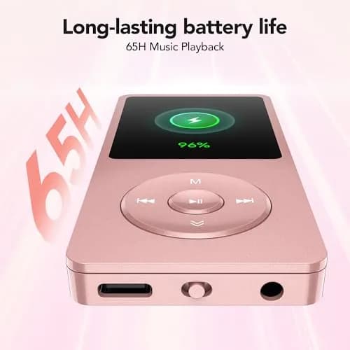 AGPTEK A02PL MP3 Player 64GB Rose Gold | 65 Hours Playback thumbnail 4