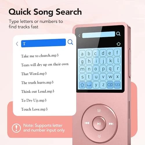 AGPTEK A02PL MP3 Player 64GB Rose Gold | 65 Hours Playback thumbnail 5