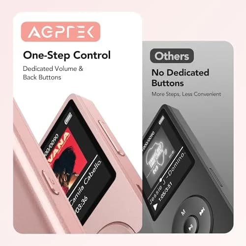 AGPTEK A02PL MP3 Player 64GB Rose Gold | 65 Hours Playback thumbnail 6