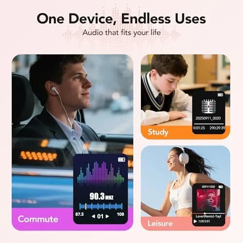 AGPTEK A02PL MP3 Player 64GB Rose Gold | 65 Hours Playback thumbnail 8
