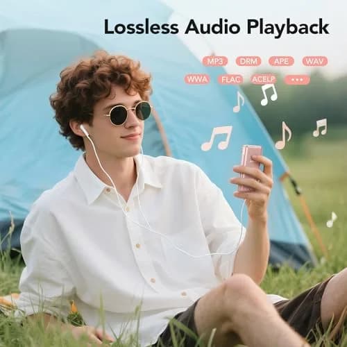 AGPTEK A02PL MP3 Player 64GB Rose Gold | 65 Hours Playback thumbnail 2