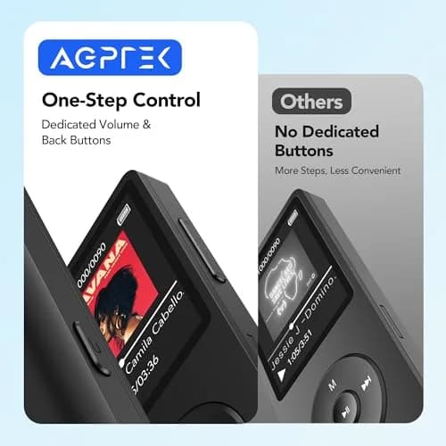 AGPTEK A02PL MP3 Player 64GB | 65 Hours Playback, Black thumbnail 6