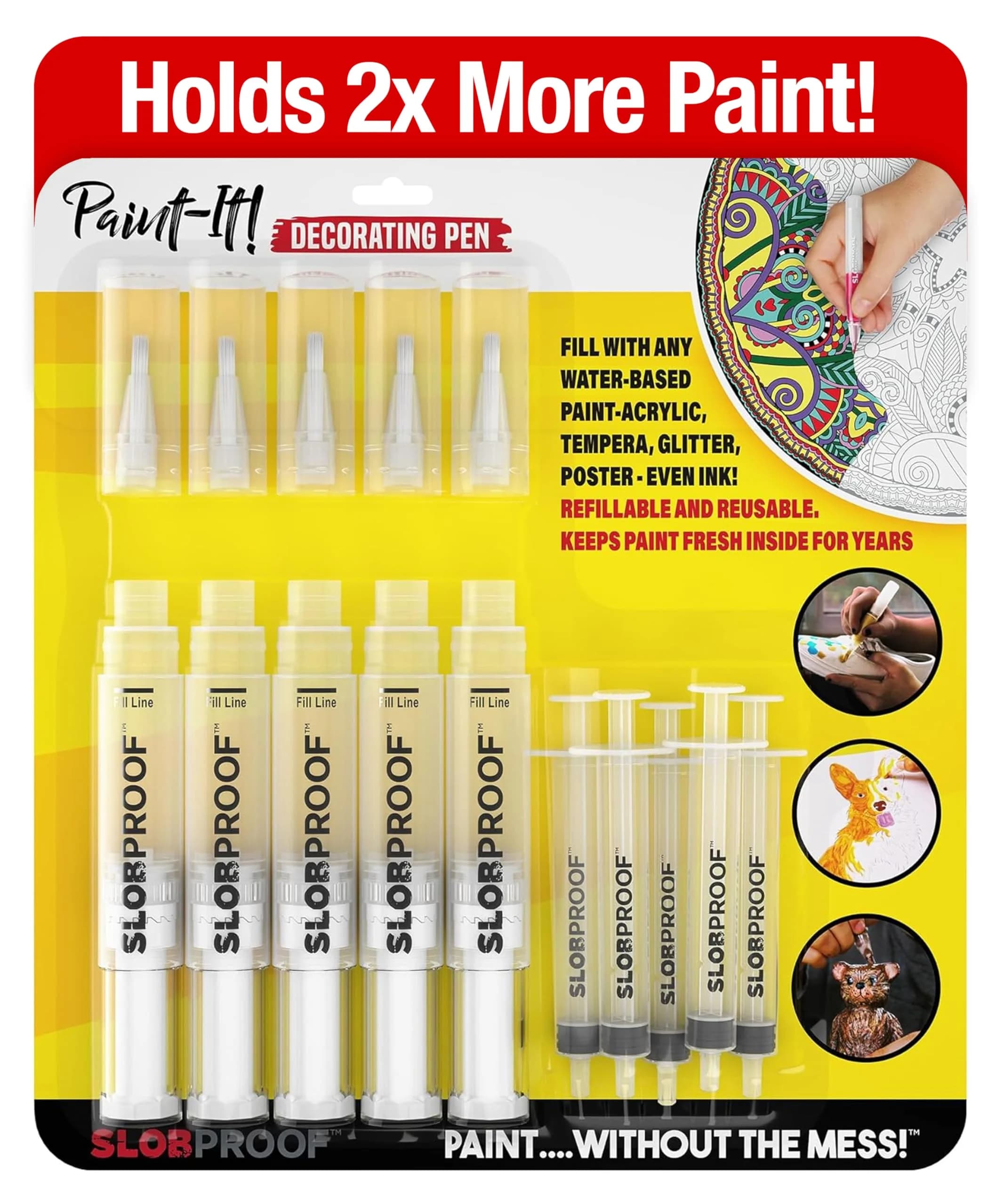 Slobproof Replacement Brush Tips for Refillable Touch-Up Paint Pens | Precision, Durable & Reusable (70-120 chars) — Touch Up Paint Pen XL