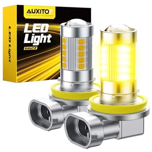 AUXITO Upgraded H11/H8 LED Fog Light Bulbs 3000K Amber Yellow 1:1 Mini Size Pack of 2 | Enhanced Visibility for Indian Roads thumbnail 1
