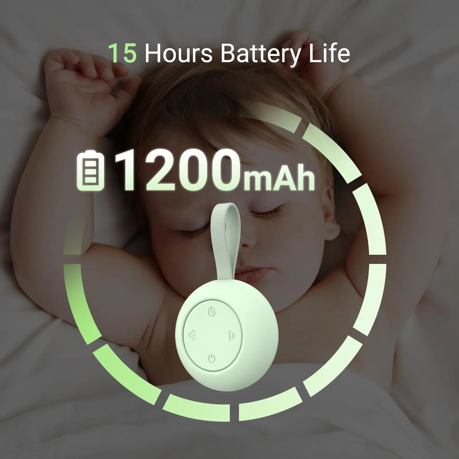 jaroco Portable Baby Sound Machine in Refreshing Mint | 12 Soothing Sounds for Sleep - view 3