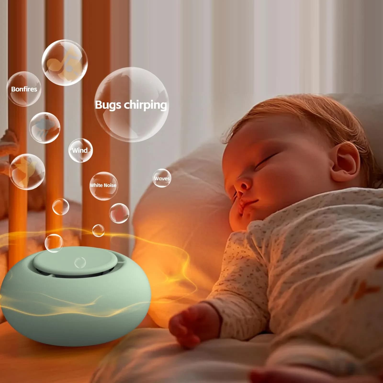 jaroco Portable Baby Sound Machine in Refreshing Mint | 12 Soothing Sounds for Sleep - view 4