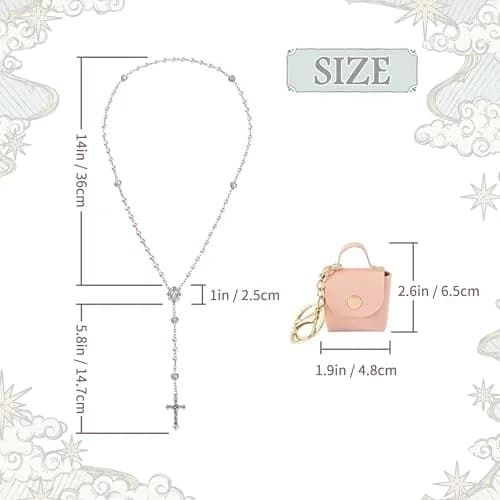 DERAKUS Rosary Beads Catholic for Women Pearls Pink | Portable Religious Prayer Accessory thumbnail 3