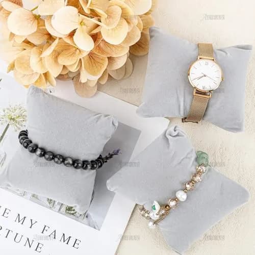 AUEAR Grey Velvet Watch Pillows 10 Pack | Jewelry Display Pillow for Gift Box thumbnail 4