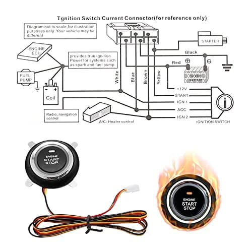 laffoonparts Smart RFID Push Engine Start Button Kit & Keyless Entry System | One Touch Car Start & Anti-Theft (70-120 chars) thumbnail 3