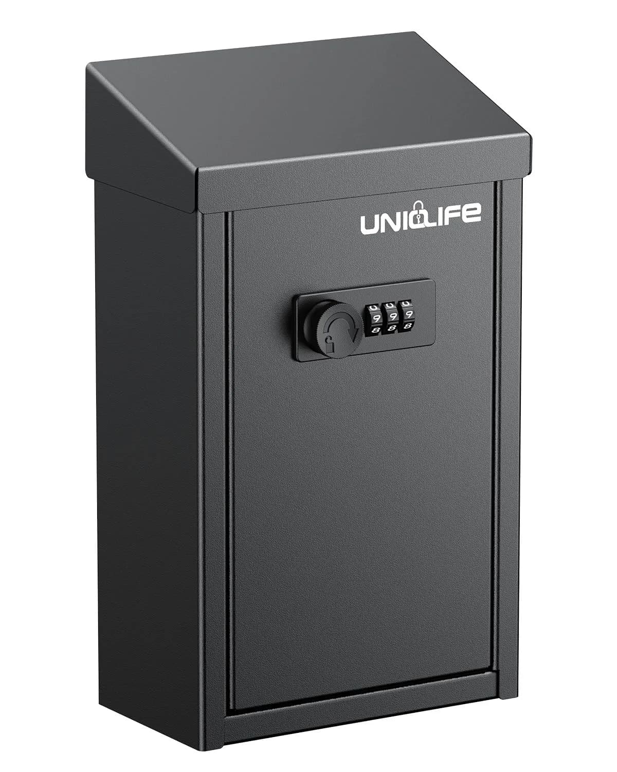 Uniclife Combination Lock Wall Mounted Mailbox with Dual Slots 23.4cm (9.3in) Width | Secure Drop Box for Outside - main product image