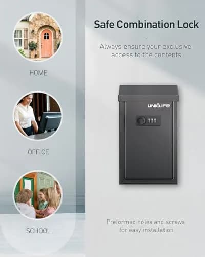 Uniclife Combination Lock Wall Mounted Mailbox with Dual Slots 23.4cm (9.3in) Width | Secure Drop Box for Outside thumbnail 6