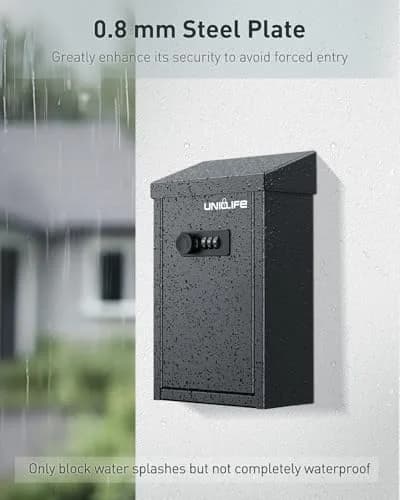 Uniclife Combination Lock Wall Mounted Mailbox with Dual Slots 23.4cm (9.3in) Width | Secure Drop Box for Outside thumbnail 3
