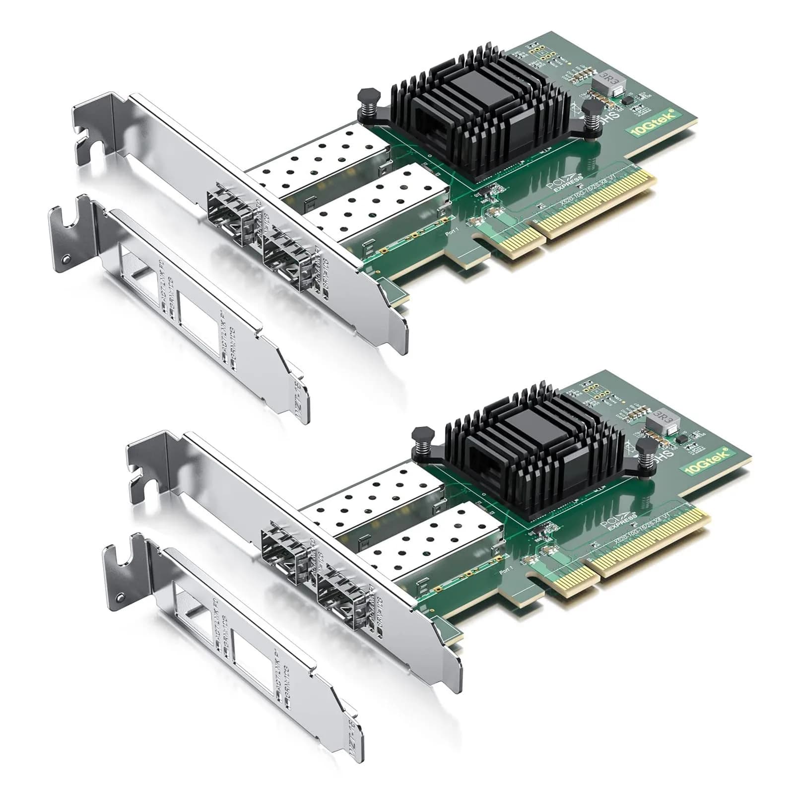 10Gtek 10Gb Dual SFP+ PCIe Network Card 10G-X520-2S x2 Pack - main product image