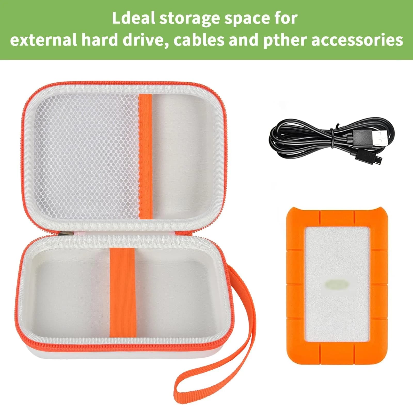 ALKOO Case for LaCie Rugged Mini 1TB-5TB External Hard Drive | Protects Drive & Accessories thumbnail 2