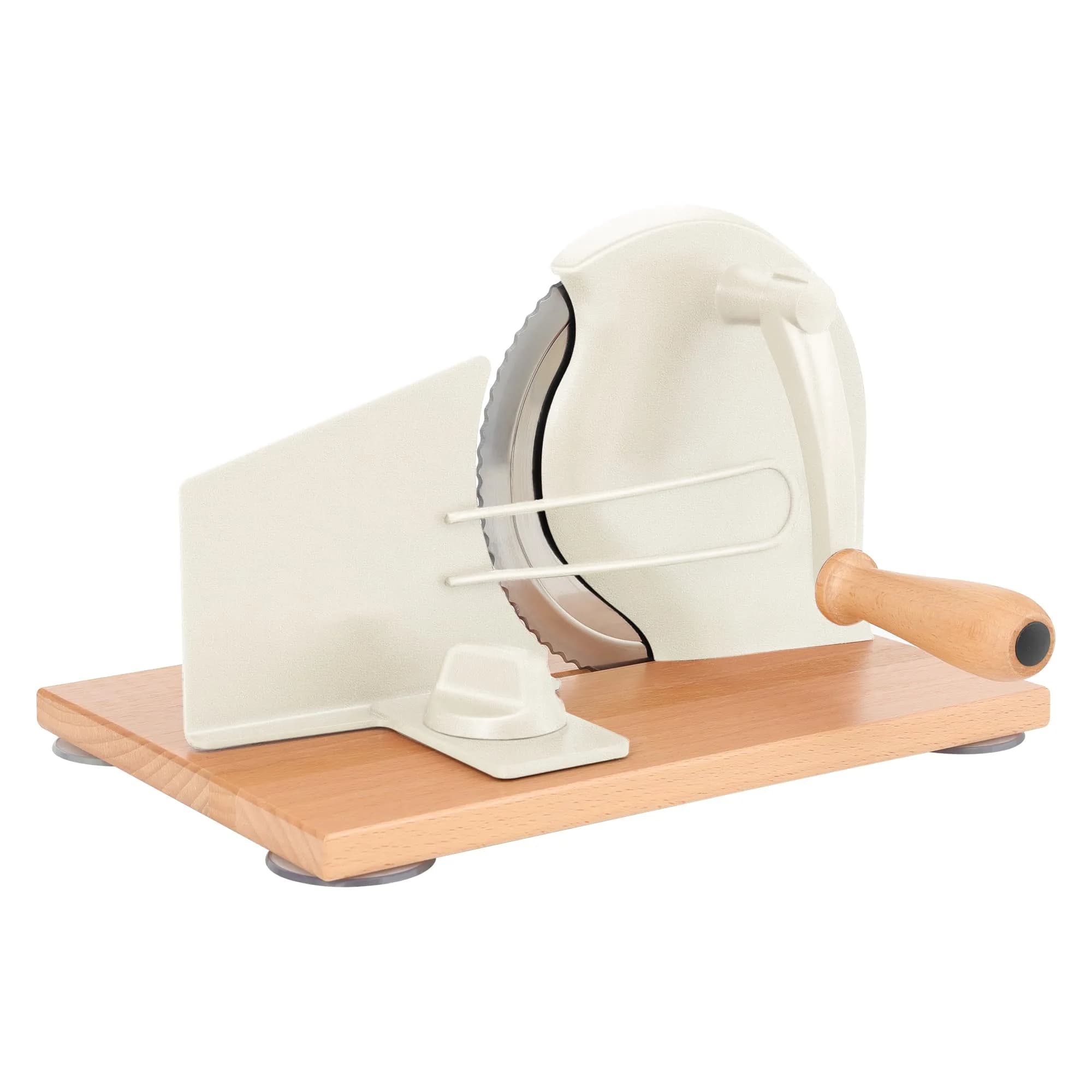 CAWIU Sourdough Bread Slicer, Manual Bread Cutter with Hand Crank, Cream | Adjustable Thickness 2.3cm (0.9 inches) - main product image