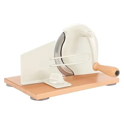 CAWIU Sourdough Bread Slicer, Manual Bread Cutter with Hand Crank, Cream | Adjustable Thickness 2.3cm (0.9 inches) thumbnail 1