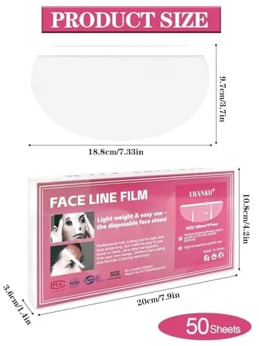 EBANKU Disposable Clear Eye Shields 50 PCS (18.8 x 9.7 cm) | Face & Eye Protection for Procedures thumbnail 2