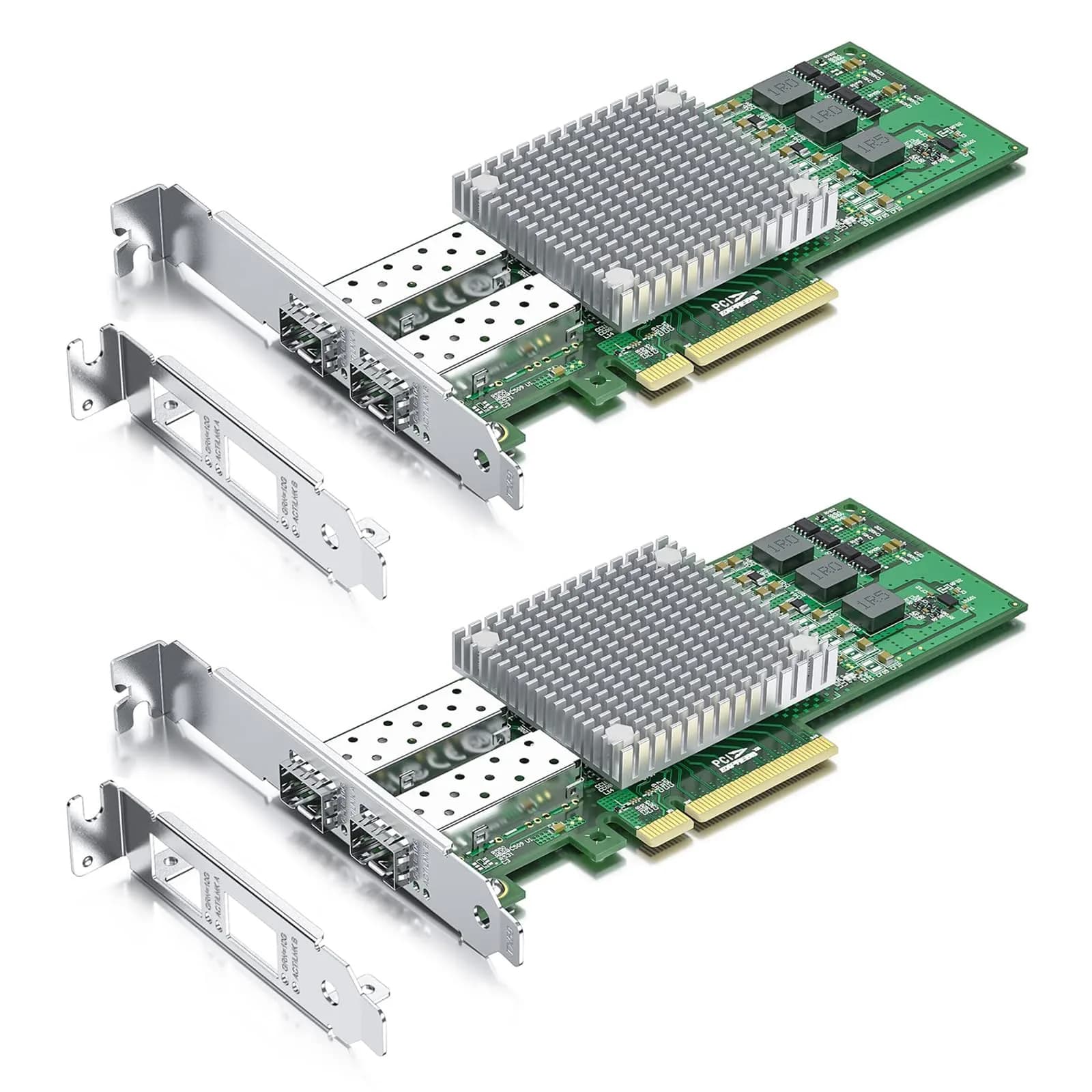 10Gtek 10Gb PCI-E NIC Network Card Dual SFP+ Port 2-Pack | Broadcom BCM57810S Chipset - main product image
