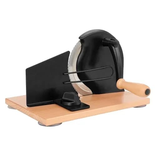 CAWIU Sourdough Bread Slicer, Manual Bread Cutter with Hand Crank, Black | Adjustable Thickness 23mm (0.9 inch) thumbnail 1