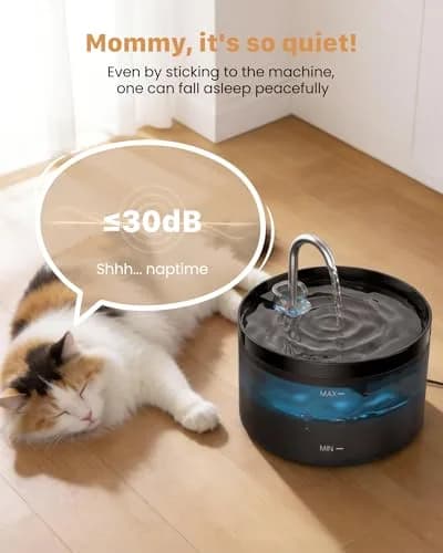 GIOTOHUN Cat Water Fountain 2L | Triple Filtration, LED Light, Ultra-Quiet Pump thumbnail 3