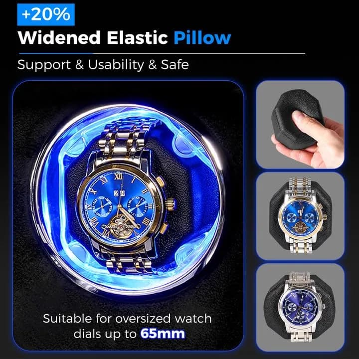 ANWBROAD Automatic Double Watch Winder Box 4 Mode | Quiet Motor, Vertical Winding, LED thumbnail 5