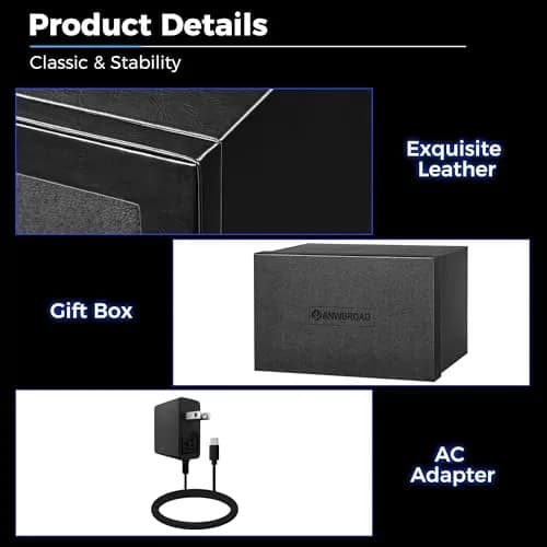 ANWBROAD Automatic Double Watch Winder Box 4 Mode | Quiet Motor, Vertical Winding, LED thumbnail 7