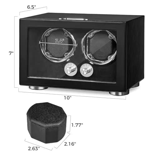 ANWBROAD Automatic Double Watch Winder Box 4 Mode | Quiet Motor, Vertical Winding, LED thumbnail 10