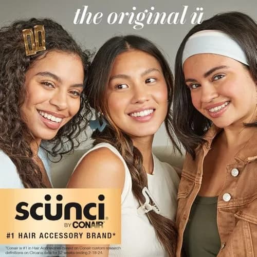 Scunci by Conair No-Slip Grip Octopus Claw Clips (2 Count, Tortoise & Black) | Jaw Clips for Thick Hair thumbnail 2