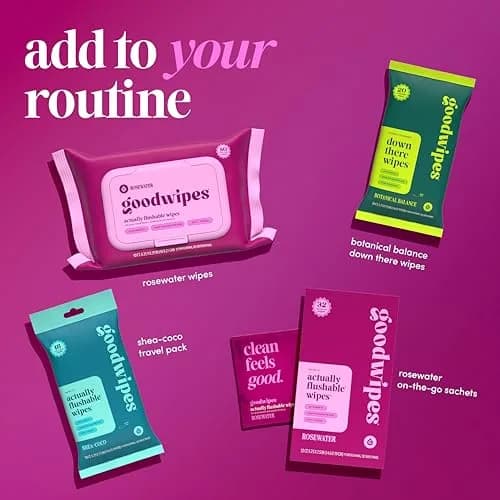 goodwipes Flushable Wipes Rose Scent 50 Count (Pack of 6) | Septic Safe & Biodegradable Wet Wipes for Adults thumbnail 8
