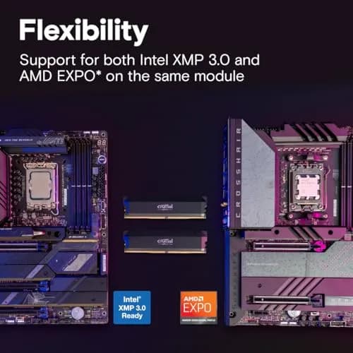 Crucial Pro DDR5 RAM 64GB Kit (2x32GB) 6000MHz CL40 | Overclocking Gaming Memory, Intel XMP & AMD Expo Compatible thumbnail 4