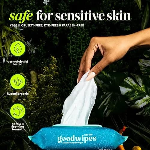 goodwipes Flushable Wipes Variety Pack 318 Count (6 Pack) | Septic Safe, Extra Large, Adult Toilet Wipes thumbnail 4