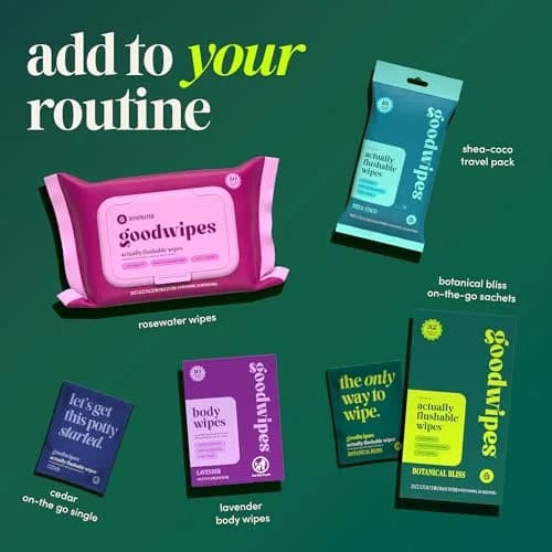 goodwipes Flushable Wipes Variety Pack 318 Count (6 Pack) | Septic Safe, Extra Large, Adult Toilet Wipes thumbnail 7