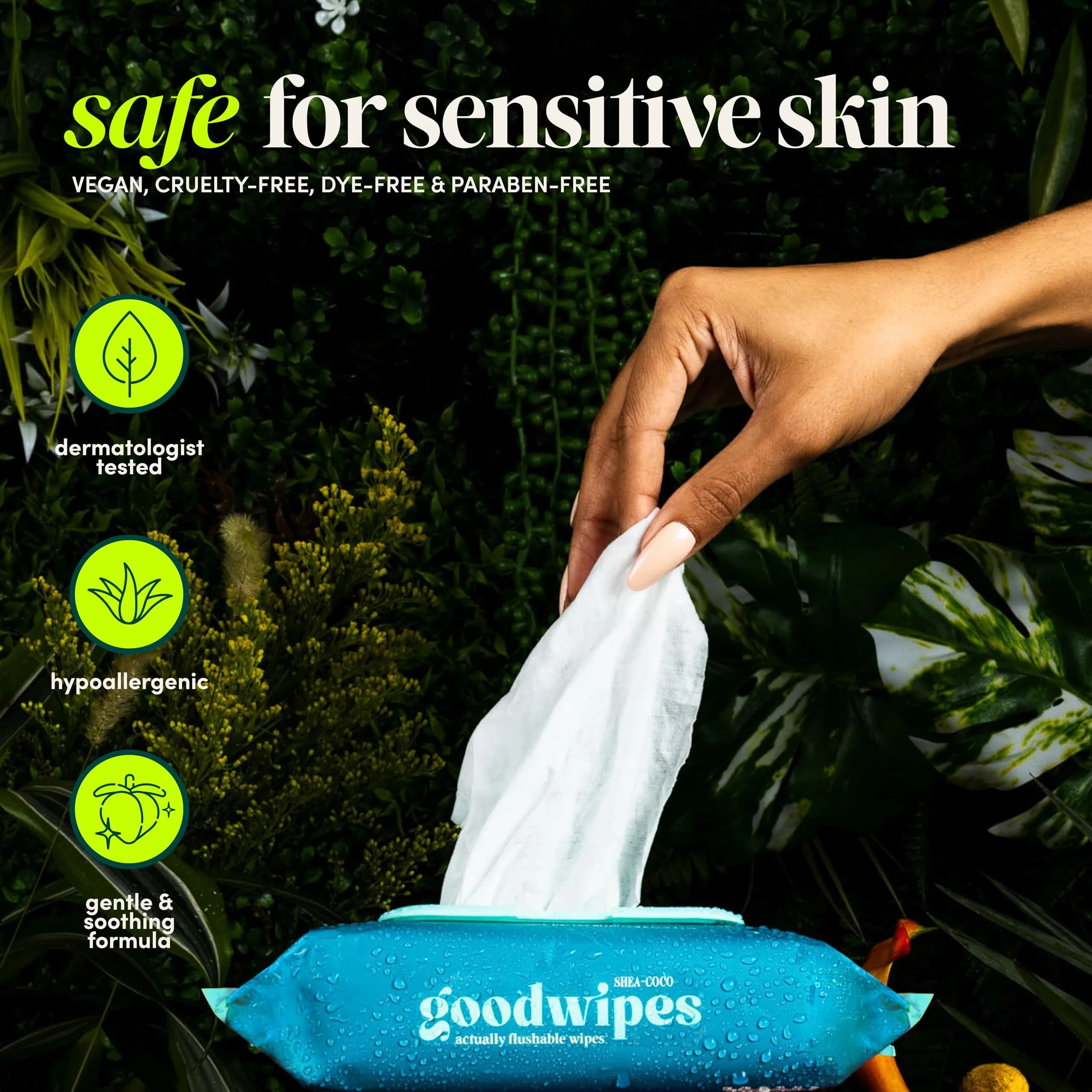 goodwipes Flushable Butt Wipes XL Botanical Bliss Shea Coco, 300 Count (6x50) | Sewer & Septic Safe - view 4