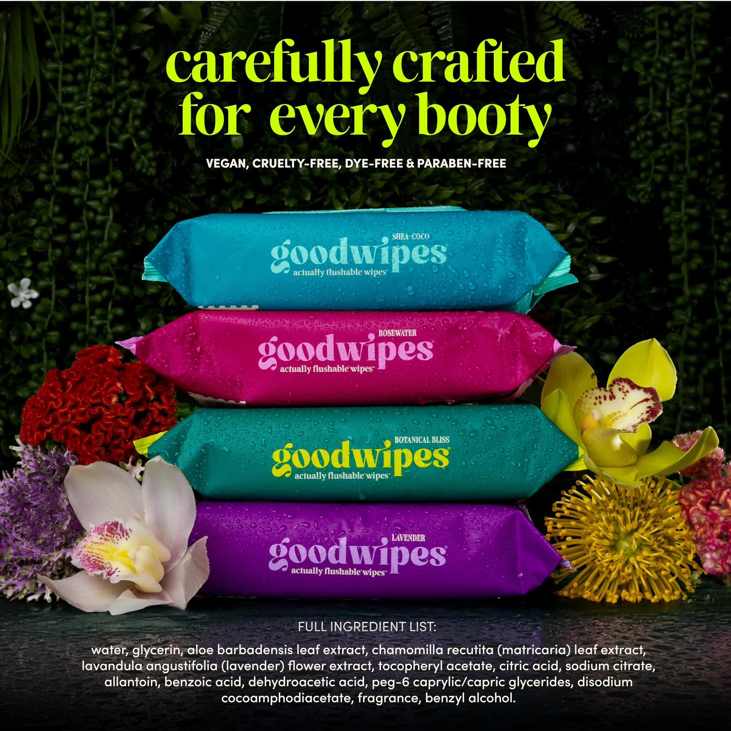 goodwipes Flushable Butt Wipes XL Botanical Bliss Shea Coco, 300 Count (6x50) | Sewer & Septic Safe - view 6