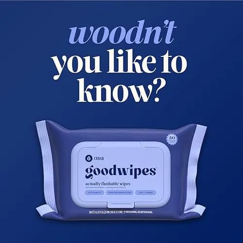 goodwipes Flushable Wipes Cedar XL 418 Count (8 Pack + 1 Travel Pack) | Septic Safe & Sensitive Skin Friendly thumbnail 7