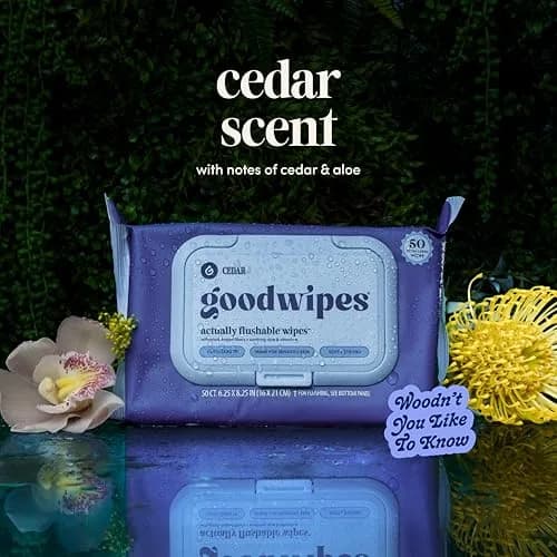 goodwipes Flushable Wipes Cedar XL 418 Count (8 Pack + 1 Travel Pack) | Septic Safe & Sensitive Skin Friendly thumbnail 9