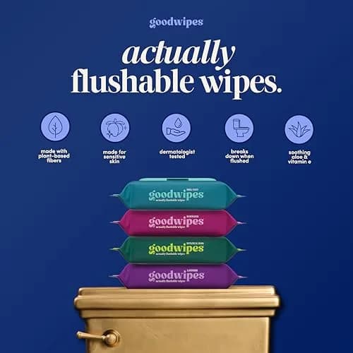 goodwipes Flushable Wipes Cedar XL 418 Count (8 Pack + 1 Travel Pack) | Septic Safe & Sensitive Skin Friendly thumbnail 2